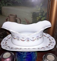 Flower garland sauce pourer / sauce bowl together with tray - art&decoration
