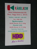 Kártyanaptár, Kábelkom kábeltelevízió Kft., Pécs ,1995,   (5)