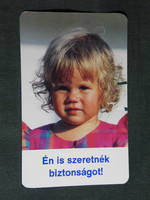 Kártyanaptár, Hungária Biztosító, gyerek modell ,1995,   (5)