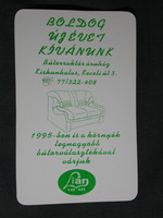Card calendar, lián furniture store, Kiskunhalas, graphic artist, 1995, (5)