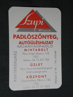Kártyanaptár, Szupi padlószőnyeg, autóüléshuzat, Kozármisleny,1995,   (5)