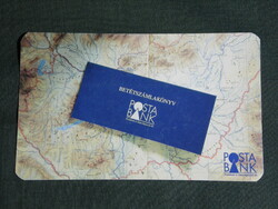 Card calendar, post bank, deposit account book, map of Hungary, 1995, (5)