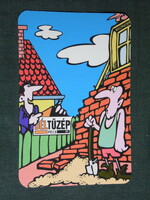 Card calendar, dél tüzep construction material rt., Pécs, graphic design, humorous, 1995, (5)