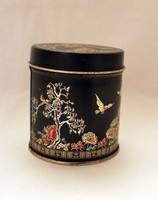 Small Chinese tea metal box oval