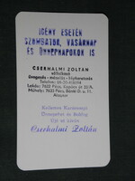 Kártyanaptár, Cserhalmi Zoltán üveges, Pécs,1995,   (5)