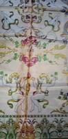Beautiful Italian silk brocade bedspread with baroque floral pattern and putto angel