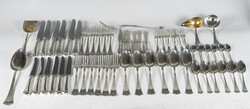 Ezüst 6 személyes evőeszköz készlet - szecessziós dekorral