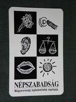 Card calendar, épszabadság daily newspaper, newspaper, magazine, graphic artist, 1995, (5)