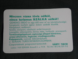 Kártyanaptár, Várfy Tibor ,Szálka, turistaparadicsom, rendezvény szervező, 1995,   (5)