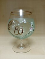 Birthday, anniversary painted glass goblet-85!