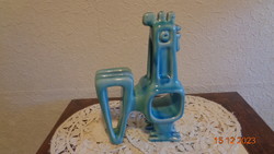 Zsolnay  kék , art deco ,  Nádor Judit  terve alapján  , 20 cm