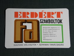 Kártyanaptár,Erdért faipari feldolgozó vállalat, Budapest,grafikai rajzos,szakboltok,1976,   (5)