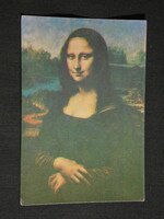 Kártyanaptár, Románia, Kolozsvár nyomda, festmény, Laonardo ,Mona Lisa ,1976,   (5)