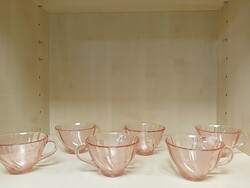 Francia rózsaszín örvény mintàs üveg csészék