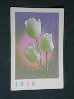 Kártyanaptár, Szovjetunió, Grúzia, Tbiliszi, virág, tulipán ,1976,   (5)