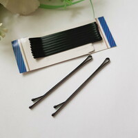 Pack of 10 black wave clips, hair clips - 58mm