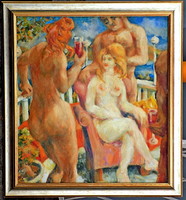 Közép Európai Festő: 20-ik század közepe GARANCIÁVAL Számlával