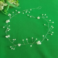New beaded, floral bridal hair wire, hair ornament - 60cm