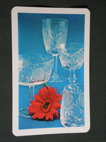 Card calendar, amphora uvért company, crystal glasses, 1976, (5)
