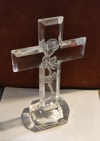 Crystal crucifix. (24%) 21 Cm Real handmade. With sign..
