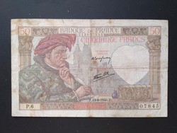France 50 francs 1940 vg+