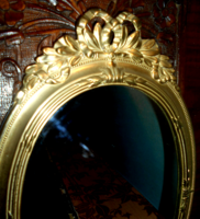 Solid Copper Frame Heavy Baroque Style Wall Mirror 34 cm X 21.5 cm