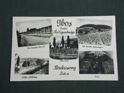 Postcard, Badacsony, Ibos family vineyard, Ibos cuira, cellar, view of Balaton