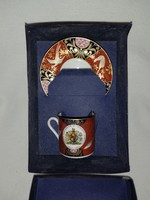 II. Erzsébet megkoronázásának 50.-k évfordulójára kiadott angol kávés szett eredeti dobozában