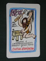 Card calendar, centrum department store, graphic artist, humorous, ancient man, 1976, (5)