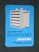 Card calendar, Yugoslavia, Croatian, Zagreb, Juvent heater manufacturing company, 1976, (5)