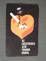 Kártyanaptár, Egészségügyi felvilágosítás, dohányzás, grafikai rajzos,1976,   (5)