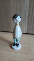 Retro Hollóházi Káldor Aurél tervezte porcelán fiú figura 2