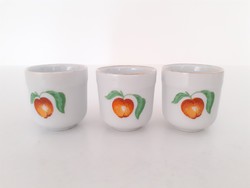 Old 3-piece lowland porcelain brandy glass with a peach pattern