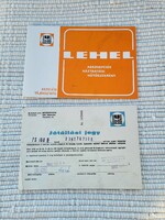 Használati utasítás és jótállási jegy_Lehel hűtőszekrény_1982