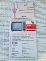 Instructions for use and warranty card_orion uranus at-961 television_1978
