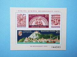 (B) 1975. 48. Stamp day block** - Visegrád monuments - (cat.: 500.-)