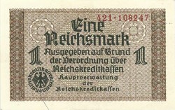 1 Reichsmark swastika 1939-45 Germany 3. Beautiful