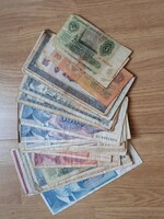 Szovjet, román, jugoszláv gyengébb minőségű bankjegyek 37 db