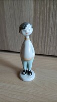 Porcelain boy figurine 1 designed by Aurél Retro Hólloháza Káldor