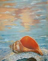 Antyipina Galina: Kagyló tengeri habbal. Olajfestmény, vászon. 70x50cm