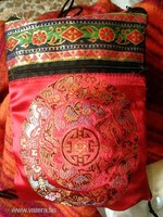 MANDALA mintás tibeti selyembrokát textil válltáska - 22x18 cm- Art&Decoration