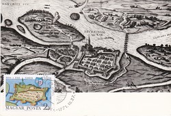 Győri vár az 1594-es török elleni végvári harcok idejéből - CM képeslap 1971-ből