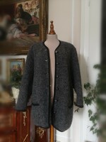 Giesswein 44 l-xl, oktoberfest, woolmark coat, anthracite gray wool, mohair, alpaca cardigan