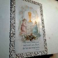 Csipkés szélű aranyozott imakönyvi SZENTKÉP angyalokkal - 9x5 - Art&Decoration