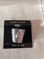New American shawl / scarf clasp ring---silver plated metal
