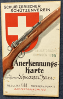Svájci kötelező lövészgyakorlat igazolólap 1939-ből