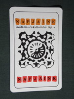 Kártyanaptár, Napjaink irodalmi újság magazin, grafikai, 1975,   (5)
