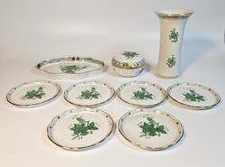 Herendi zöld Apponyi mintás porcelánok