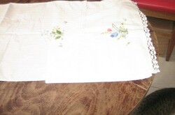 Cute vintage hand embroidered crochet napkin