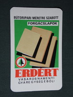 Kártyanaptár,Erdért faipari feldolgozó vállalat, Budapest,grafikai rajzos,szaküzletek, 1975,   (5)